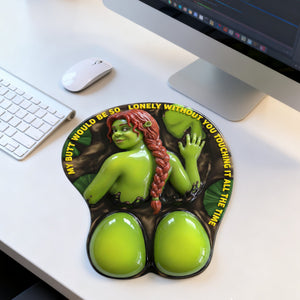 Playful Green Desk Buddy 3D Mouse Pad - Personalized Gift 01HULU160126-Homacus