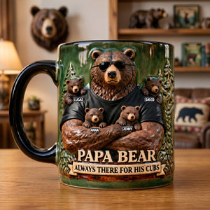 Strong Protective Bear Dad Magic Mug, Personalized Gifts For Dad 03qhtn200526-Homacus