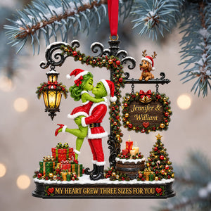 Romantic Kissing Couple Christmas Acrylic Ornament - Personalized Gifts For Couple 02tylu150926-Homacus