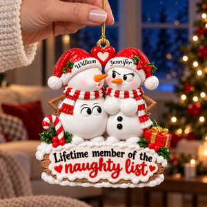 Naughty Snowman Couple Christmas Ornament - Personalized Gifts For Couple 05toqn191026