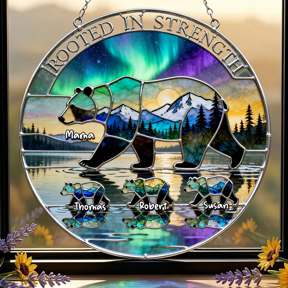 Aurora Bear Mom Tribal Suncatcher - Personalized Gifts For Moms 01QHDT190326-Homacus