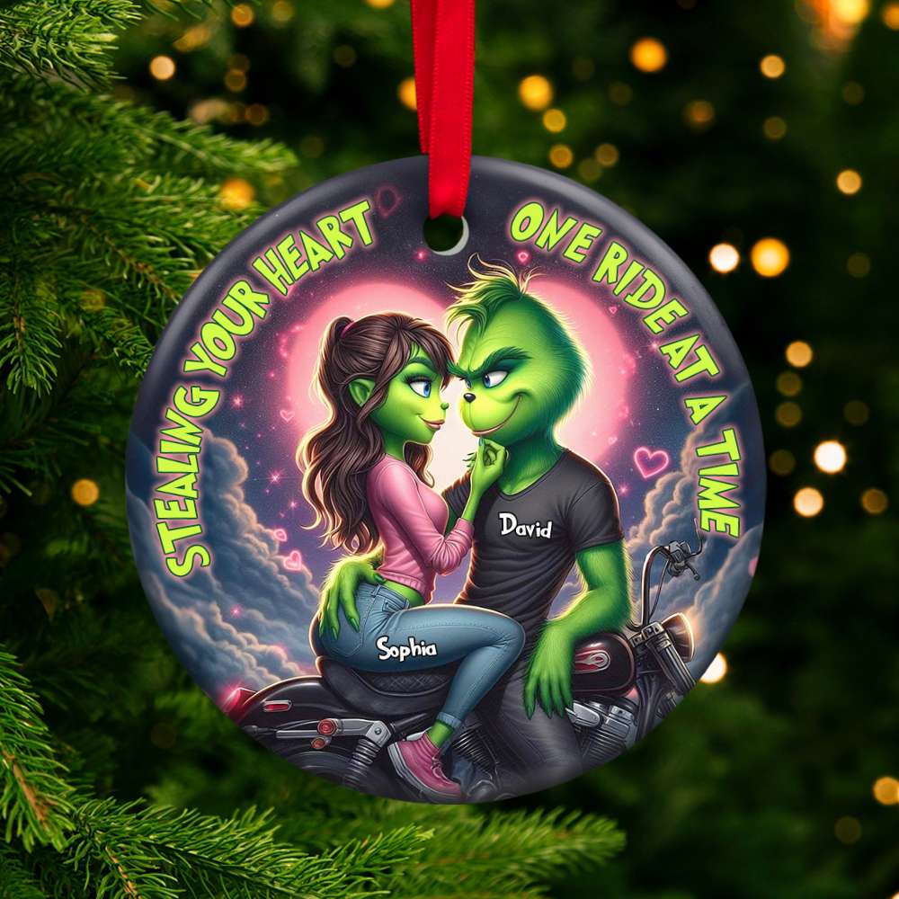 Personalized Gifts For Couple Green Christmas Ornament 04TOTN141124-Homacus