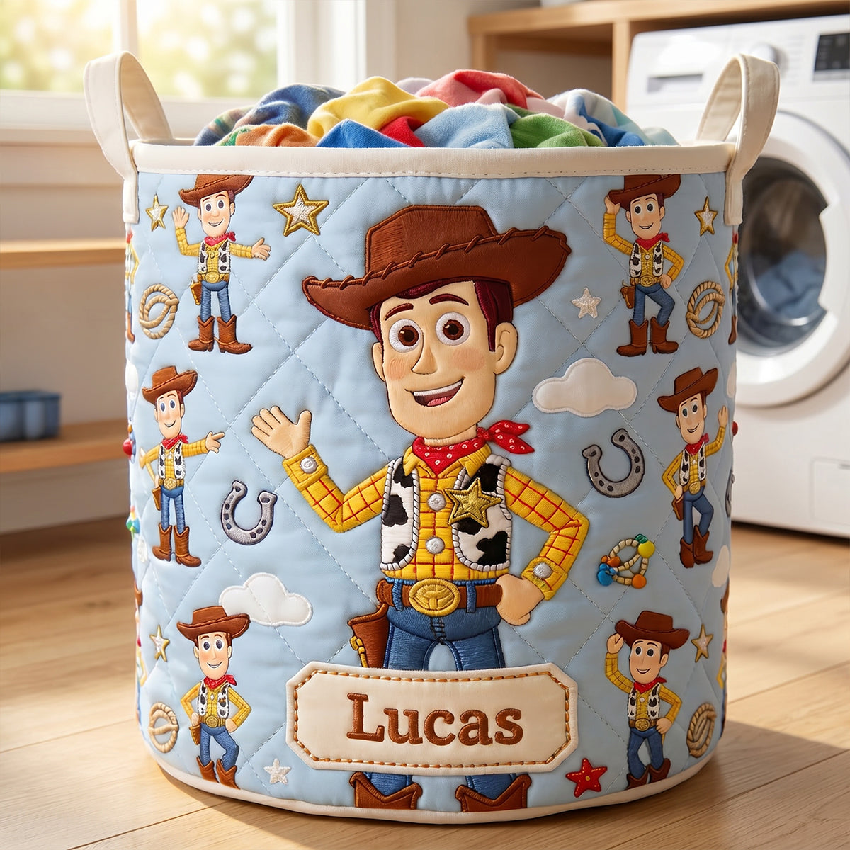 Unique Quilted Laundry Basket Personalized Gifts 04TODT290626-Homacus