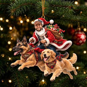 Custom Photo Joyful Santa With Dogs, Personalized Gifts For Dog Lovers 01qhlu080926