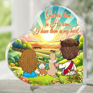 Personalized Gifts For Dog Lovers Heart Plaque, God Has You In His Arms 04TGMH070325HG-Homacus