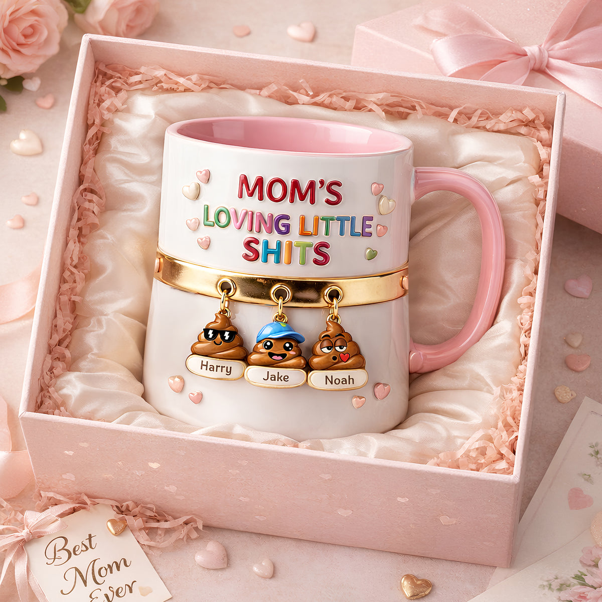 Mom’s Funny Little Squad Accent Mug - Personalized Mother's Day Gifts 04HUDT090426-Homacus