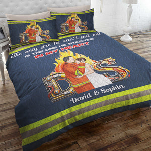 Personalized Gifts For Couple Firefighter Lover Quilt Bed Set 04XQDT151124TM-Homacus