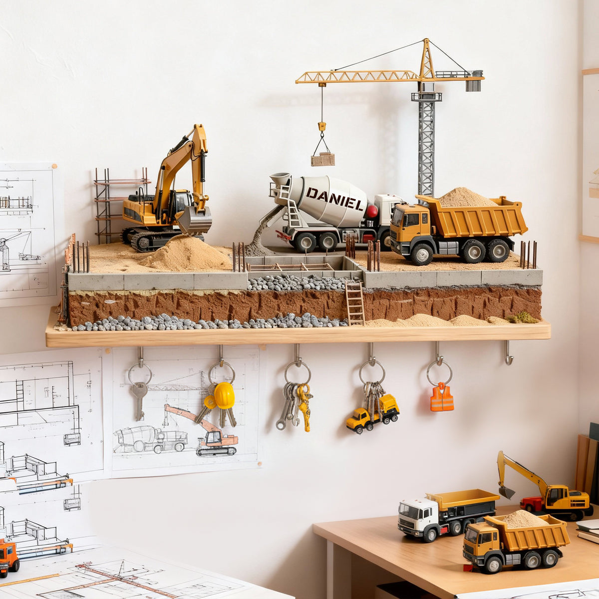 Construction Acrylic Key Hanger - Personalized Gifts For Construction Workers 05hylu150126-Homacus