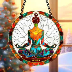 Personalized Gifts For Christmas Suncatcher Ornament 57ACQN240824 Yoga Symbol-Homacus