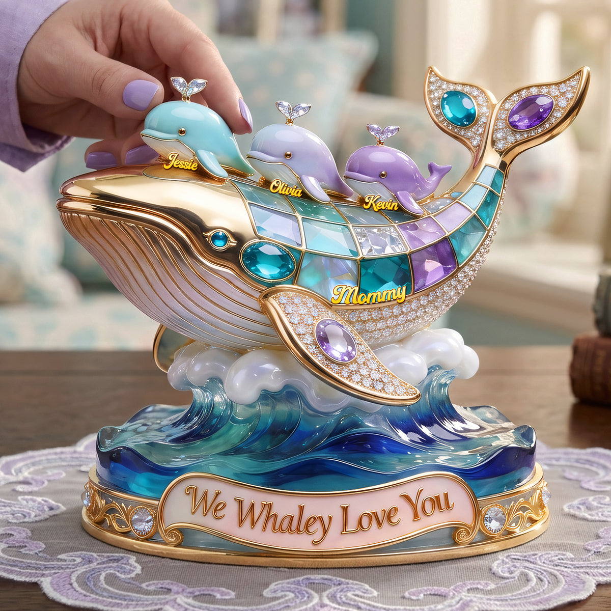 Whale Mom Acrylic Plaque - Personalized Gifts For Mother's Day 01pgta050326-Homacus