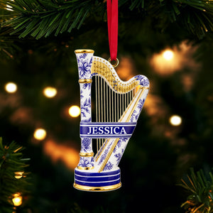 Harp Toile de Jouy Ornament - Personalized Gift For Music Lovers 03PGLU151025-Homacus