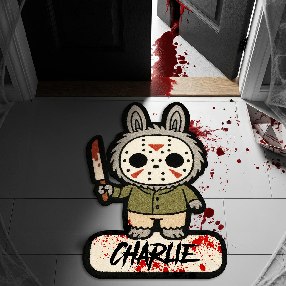 Creepy Bunny Horror Doormat - Personalized Gifts For Horror Fans 04HYLU160825-Homacus