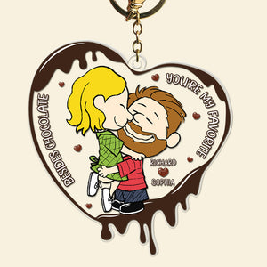 Personalized Gift For Couples Acrylic Keychain Beside Chocolate You're My Favorite 01KAQN061224HG-Homacus