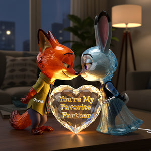 Cute Critter Couple Light Box - Personalized Gift For Couples 01NALU261125-Homacus