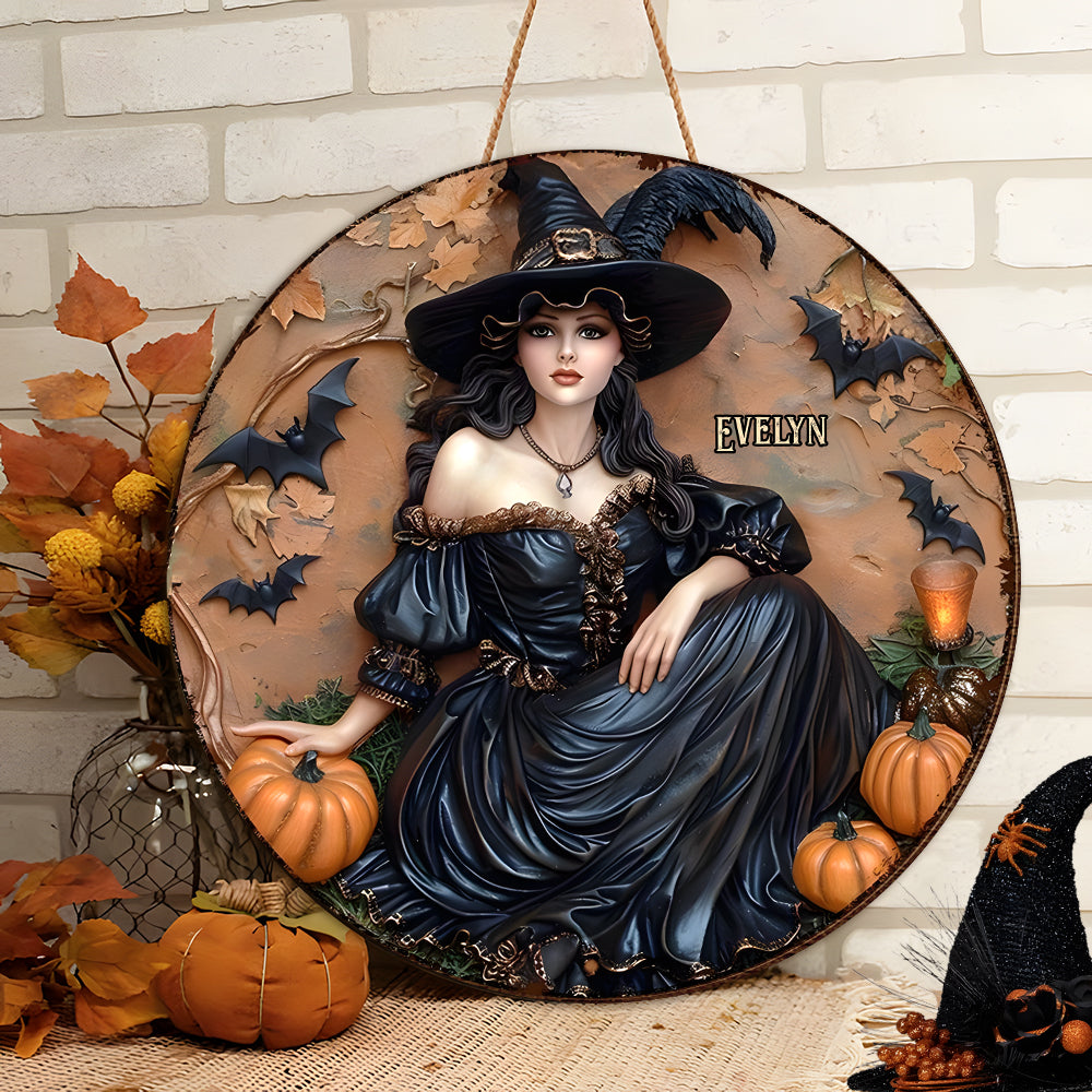 Personalized Gifts For Witch Halloween Wood Sign 04HUDC220824-Homacus