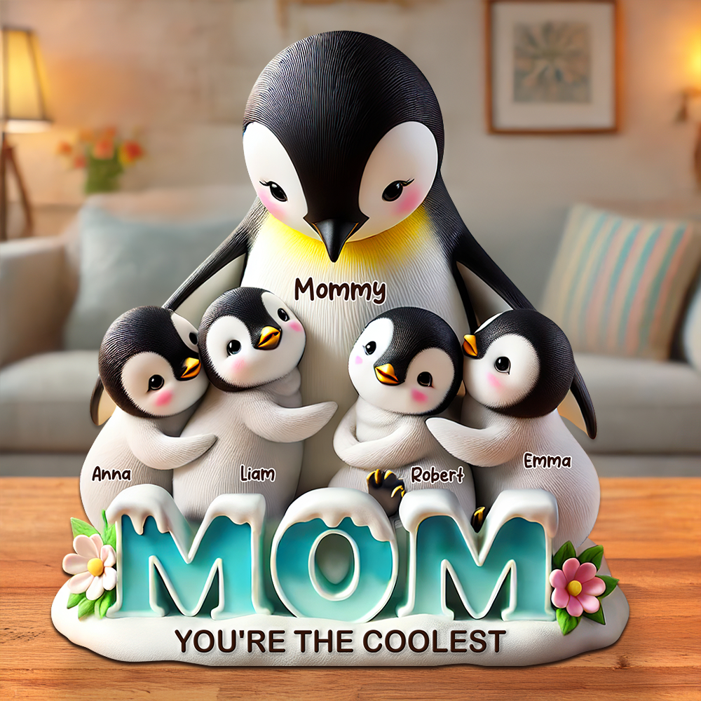 Penguin Plaque - Personalized Gifts For Mom 02hupu180425-Homacus