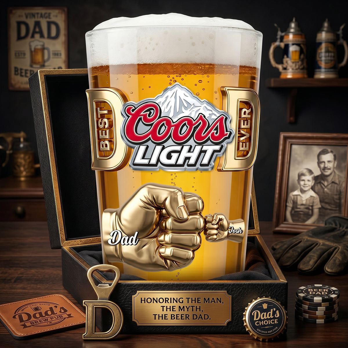 Family Fist Bump Tumbler Glass - Personalized Gifts For Dad 01NADT220526-Homacus