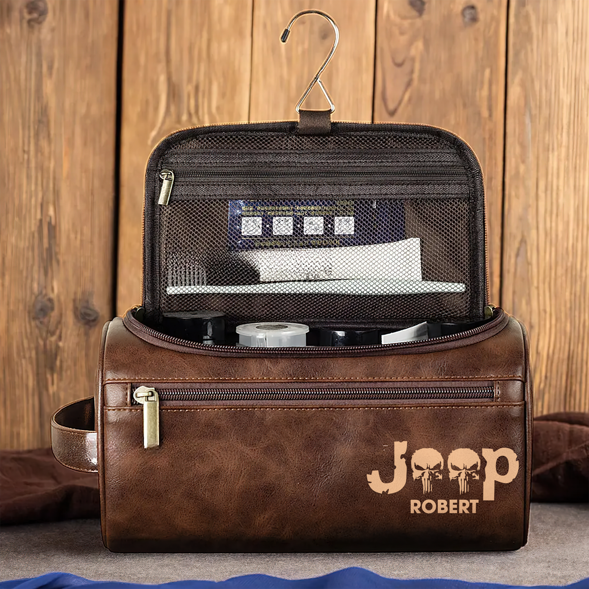 Personalized Gifts For Off-road Lover Leather Toiletry Bag 01hupu120325-Homacus