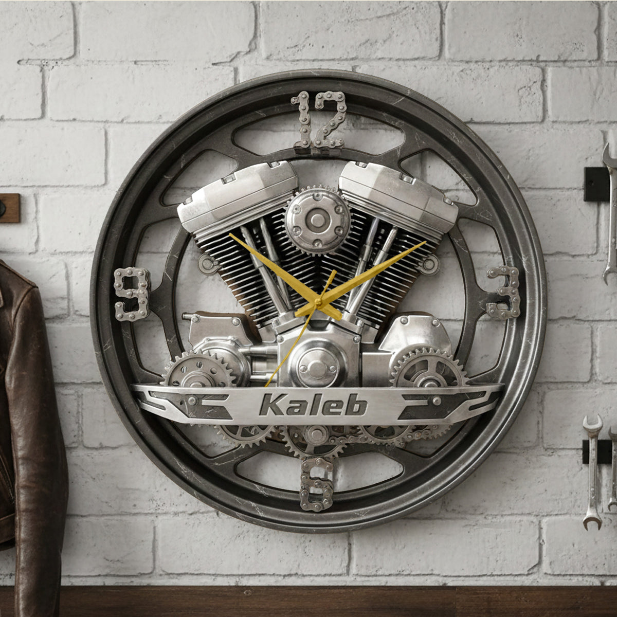 Motorcycle Engine Hanging Wall Clock - Personalized Gifts For Bikers 04kimg221225-Homacus