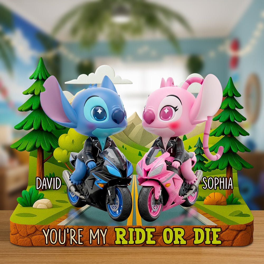 Biker Couple Acrylic Plaque Personalized Gifts For Couple 01TODT160625-Homacus