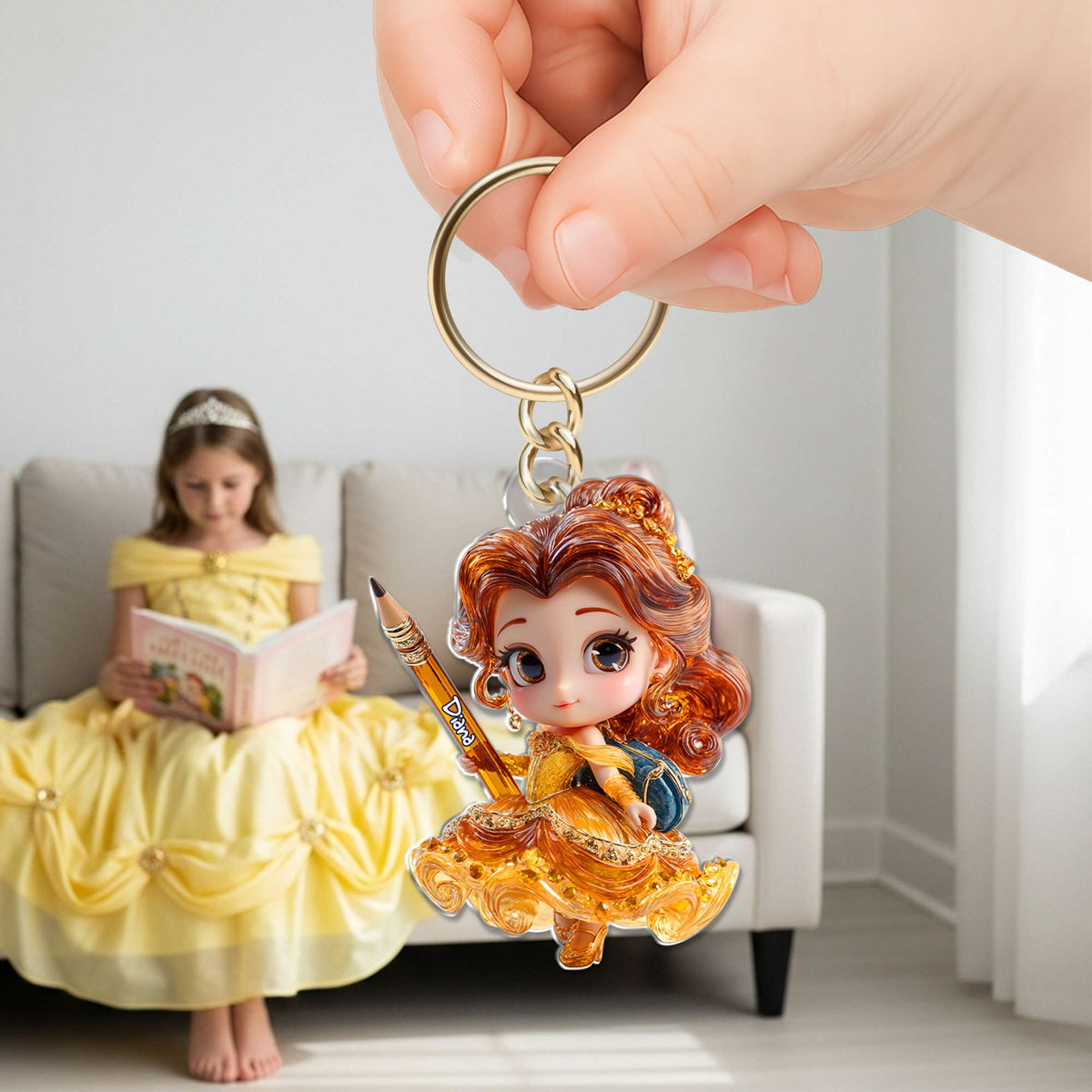 Lovely Princess Acrylic Keychain - Personalized Back To School Gifts For Kid 04TGLU260625-Homacus