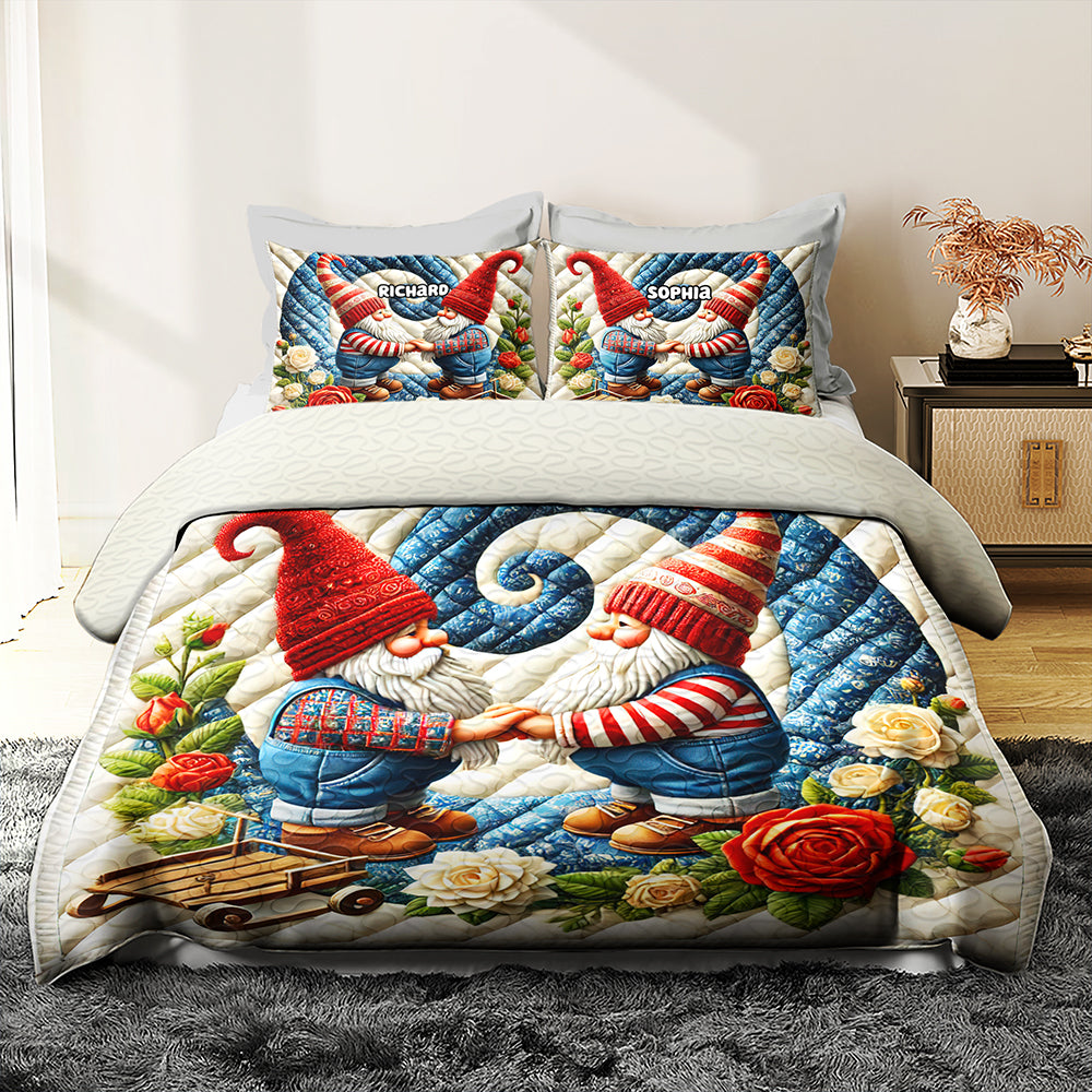 Personalized Gifts For Gnome Couple Quilt Bedding Set Special Line 07ohqn210125-Homacus