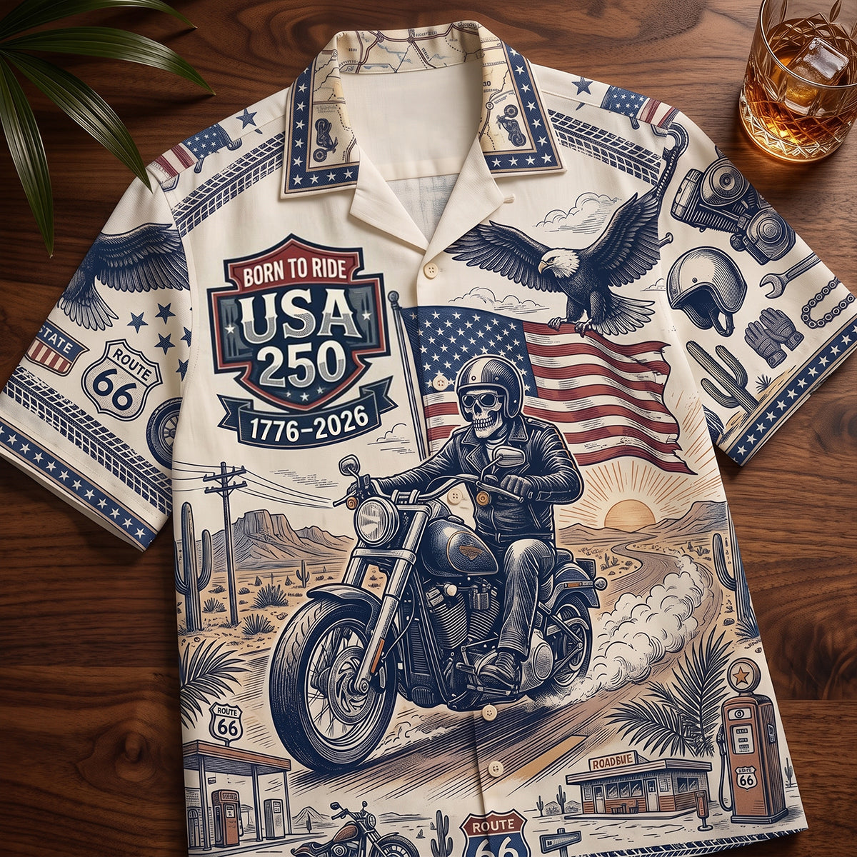 250 USA Biker Hawaiian Shirt - Personalized Gifts 01tytn020726