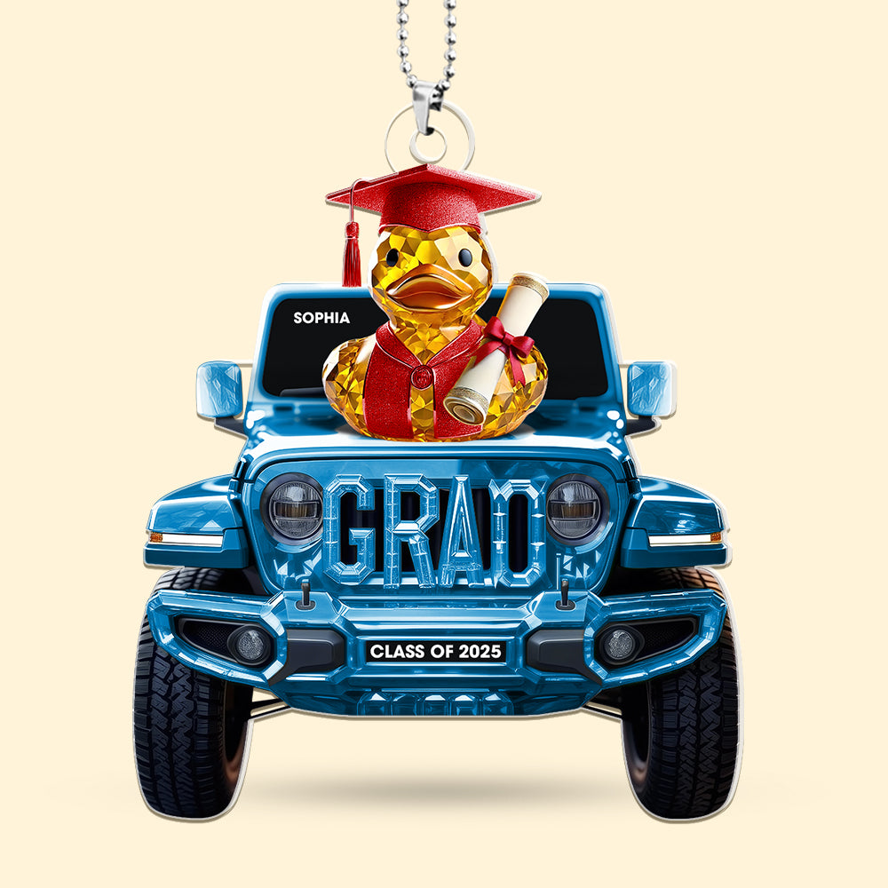 Duck Graduation Car Ornament - Personalized Gifts For Graduates 01tgqn280525-Homacus