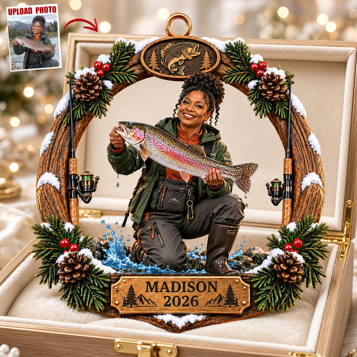 Fishing Trip Memory Ornament - Personalized Custom Photo Gift For Fishing Lovers 08TYDT300926