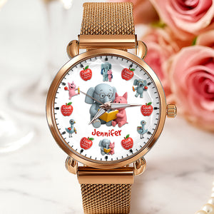 Teacher Love Inspire Mesh Strap Quartz Watch - Personalized Gifts For Teacher 03naqn160725-Homacus