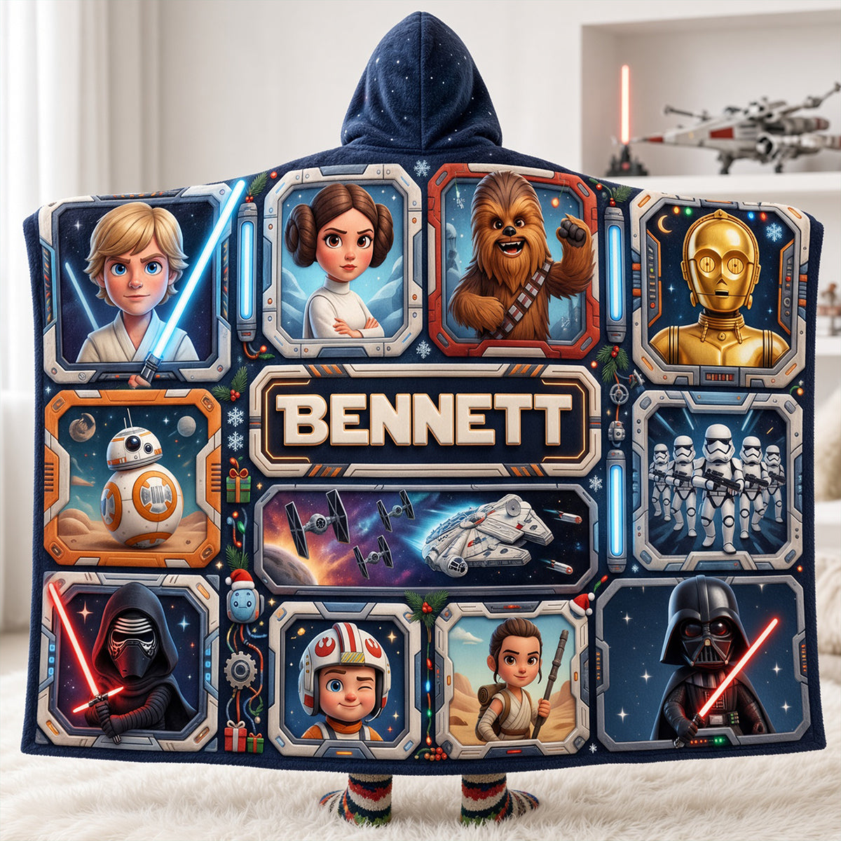 Space Adventure Squad Hood Blanket - Personalized Gift For Fantasy Lovers 02PATA261026-Homacus