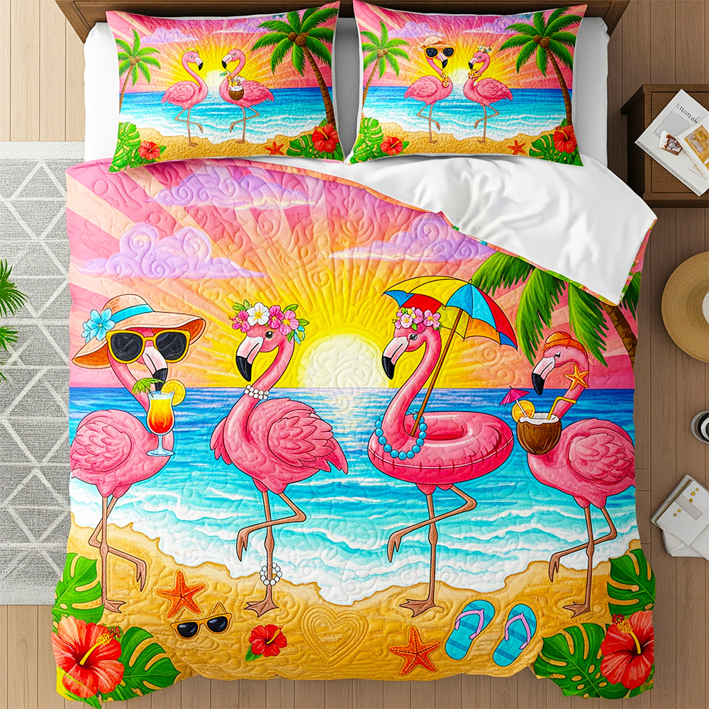 Flamingo Summer Quilt Bed Set Special Line - Gifts For Flamingo Lovers 03NADT160725-Homacus