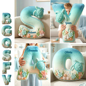 Sea Turtle Alphabet Custom Shaped Pillow - Personalized Gifts 04kimg091225-Homacus