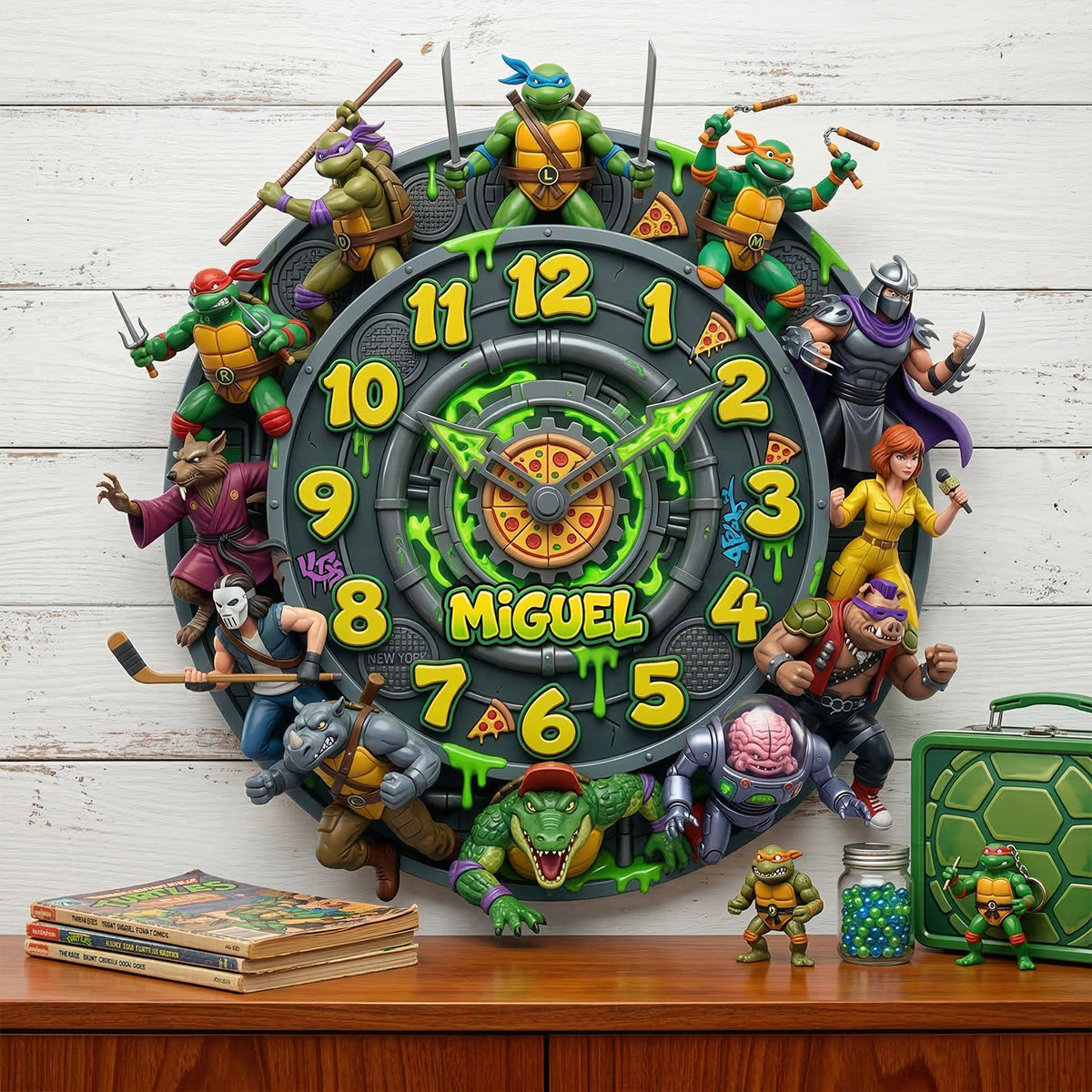 Retro Street Heroes Wall Clock - Personalized Gifts For Hero Lover Acrylic Hanging Wall Clock 06NATN130326-Homacus