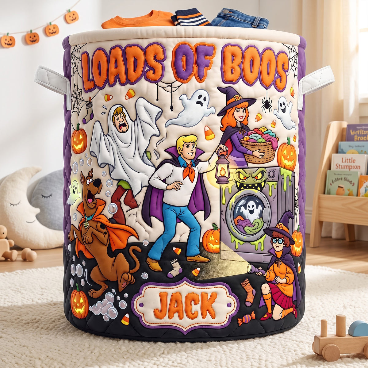 Loads Of Boos Quilted Laundry Basket - Personalized Gifts For Halloween 05haqn100826-Homacus