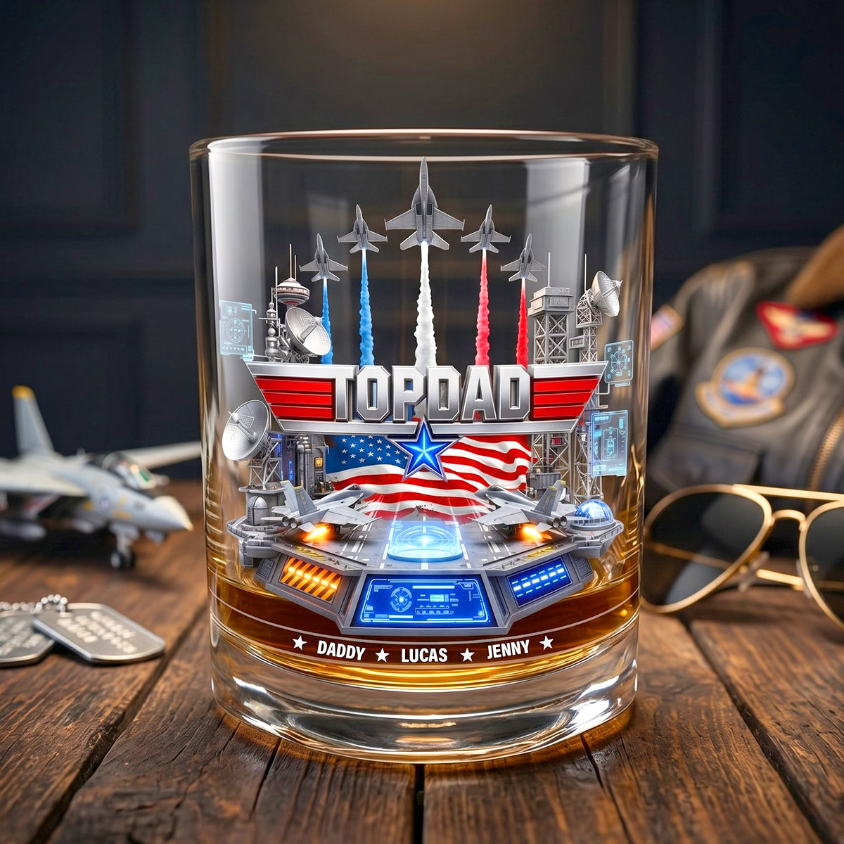 Sky Commander Round Glass - Personalized Gifts For Dad 02ohtn180526-Homacus
