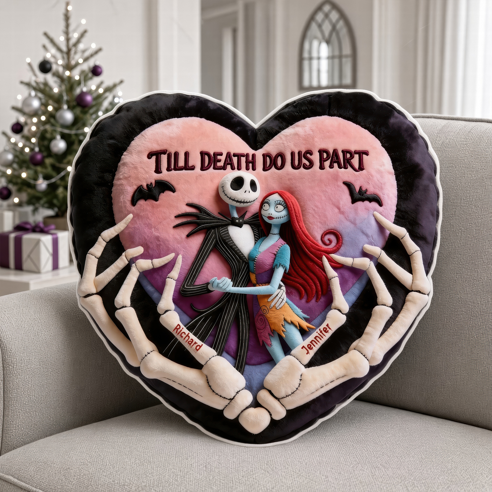 Spooky Couple Pillow - Personalized Christmas Gifts For Couples 03ttqn091026-Homacus