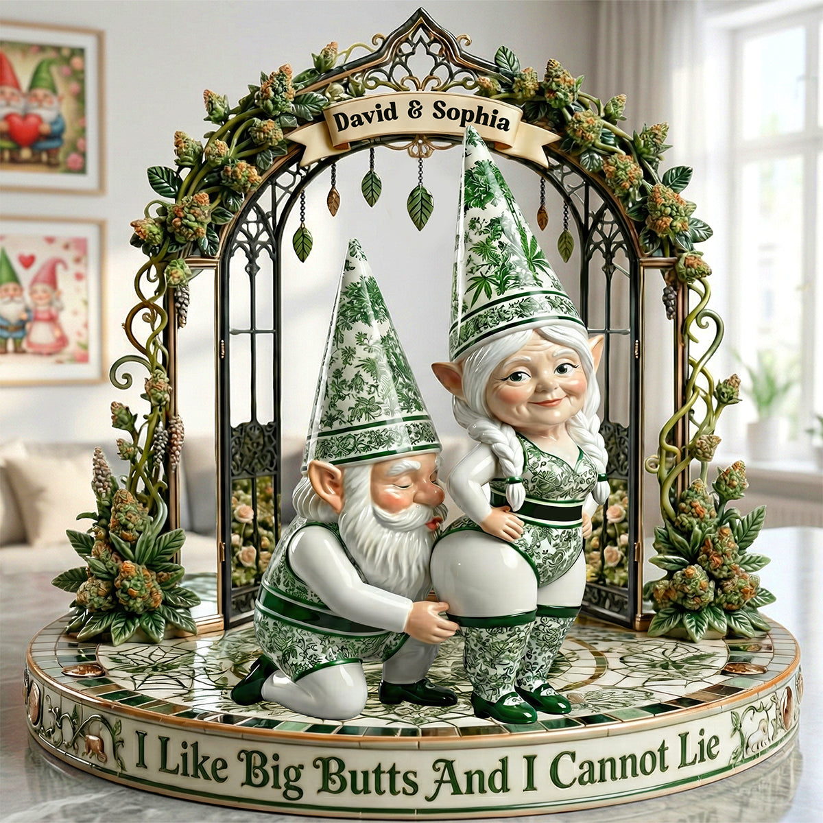 Funny Gnome Couple Acrylic Plaque - Personalized Gifts For Couple Plaque 04TGQN240126-Homacus