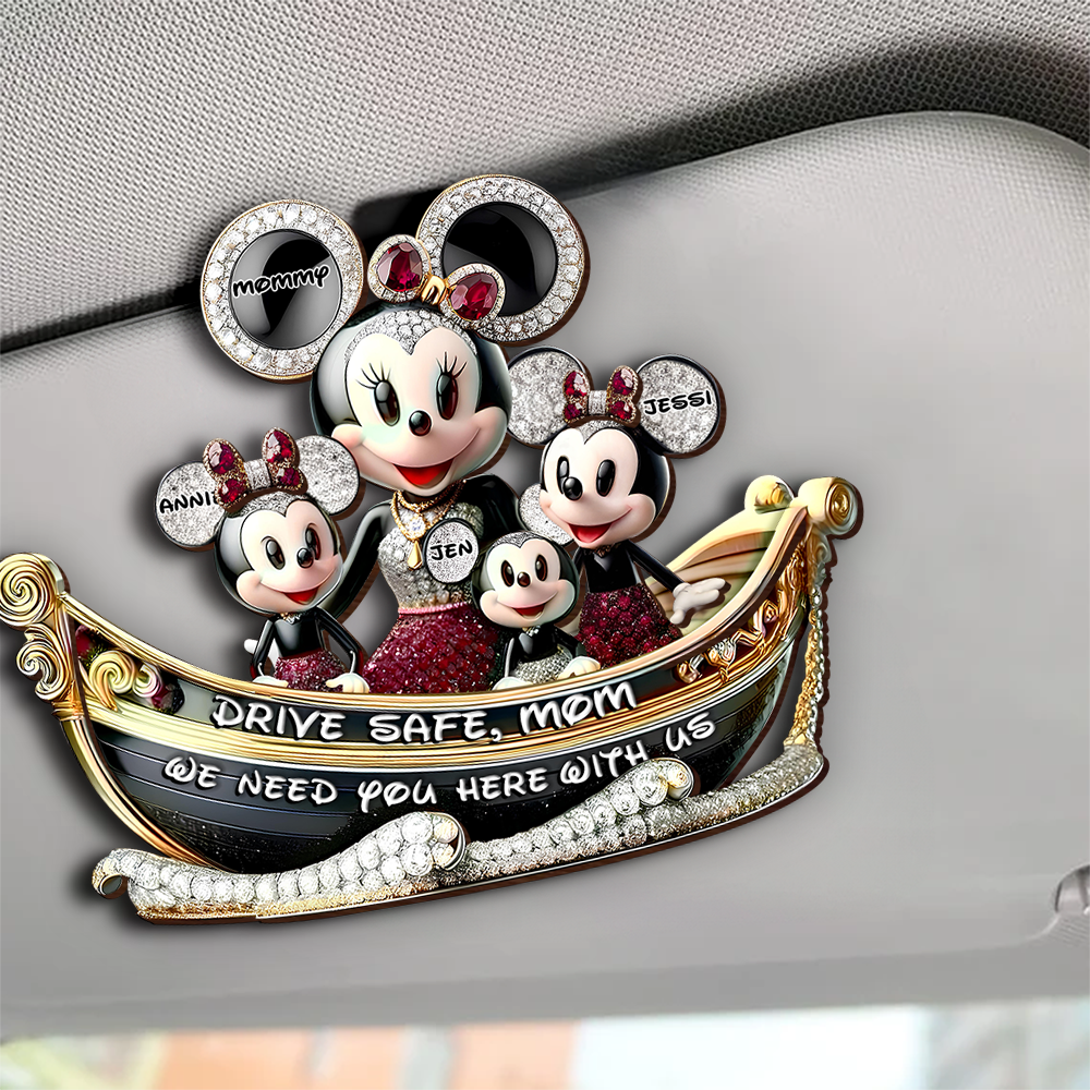 Personalized Gift For Mom Car Visor Clip, Adorable Mouse 04TGLU020425-Homacus