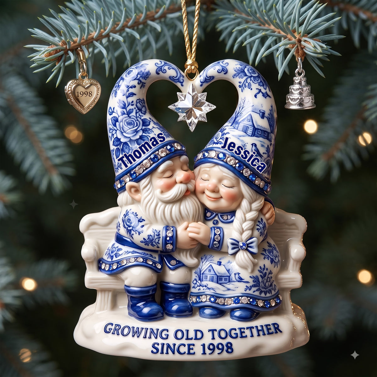 Couple Toile de Jouy Acrylic Ornament - Personalized Christmas Gifts 01pglu050826