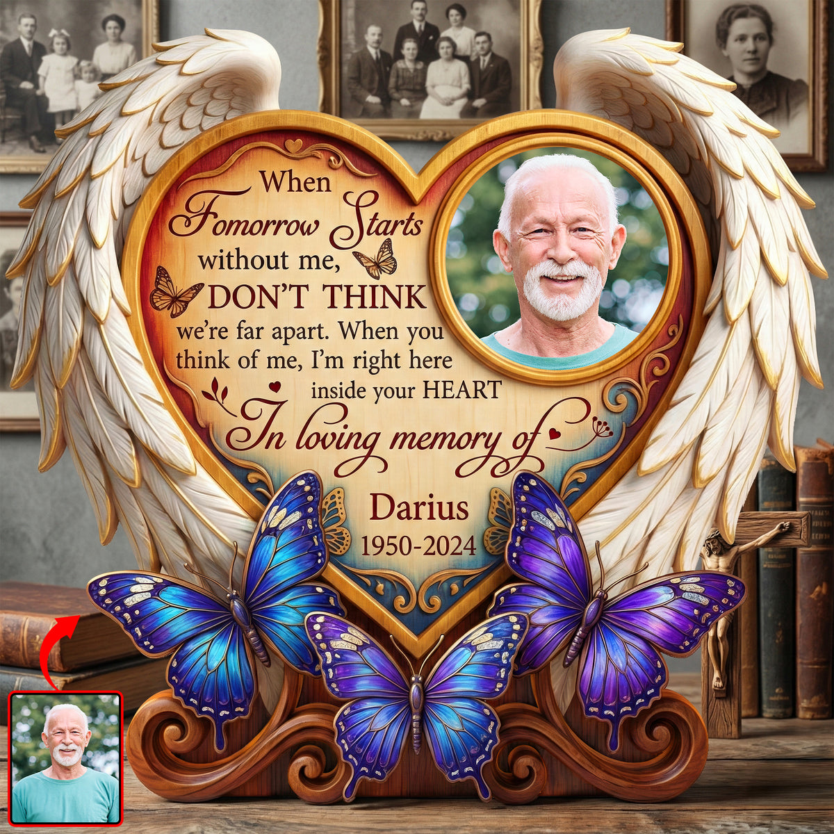 Miss The Angel In Heaven Acrylic Plaque - Custom Photo To Remember Loved One 01huqn220126-Homacus