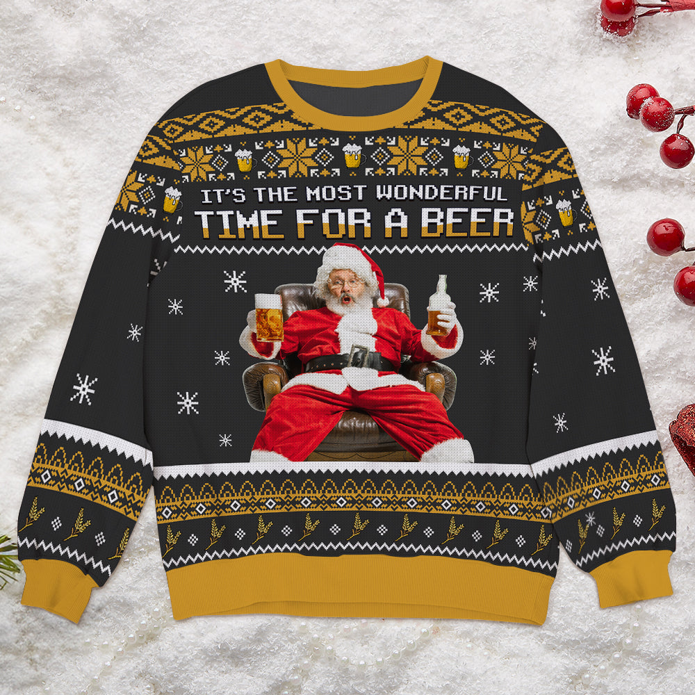 Custom Photo Gifts For Beer Drinker Ugly Sweater, Funny Christmas Gift 03qhtn091024-Homacus