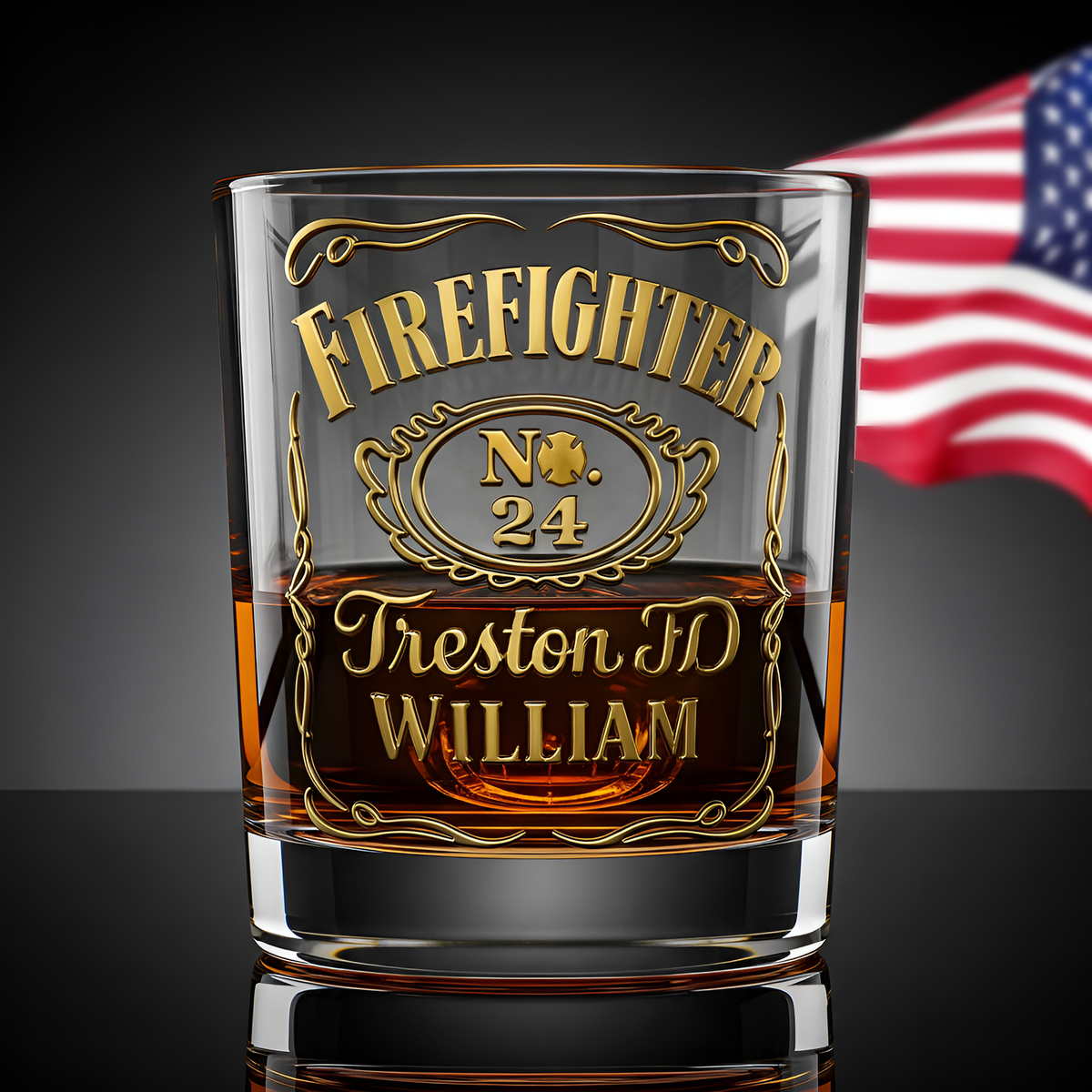 Firefighter Label Whiskey Glass - Personalized Gifts For Firefighter (Retiree & On Duty) 03QHLU070825-Homacus