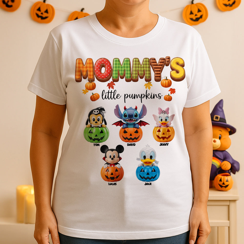 Little Pumpkins Personalized Halloween Gifts For Grandma And Mom Shirt 04pgtn220825-Homacus