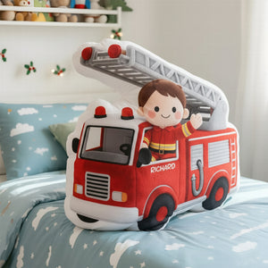 Cute Firefighter Kid Custom Shape Pillow - Personalized Gifts For Kid 01QHQN081125-Homacus