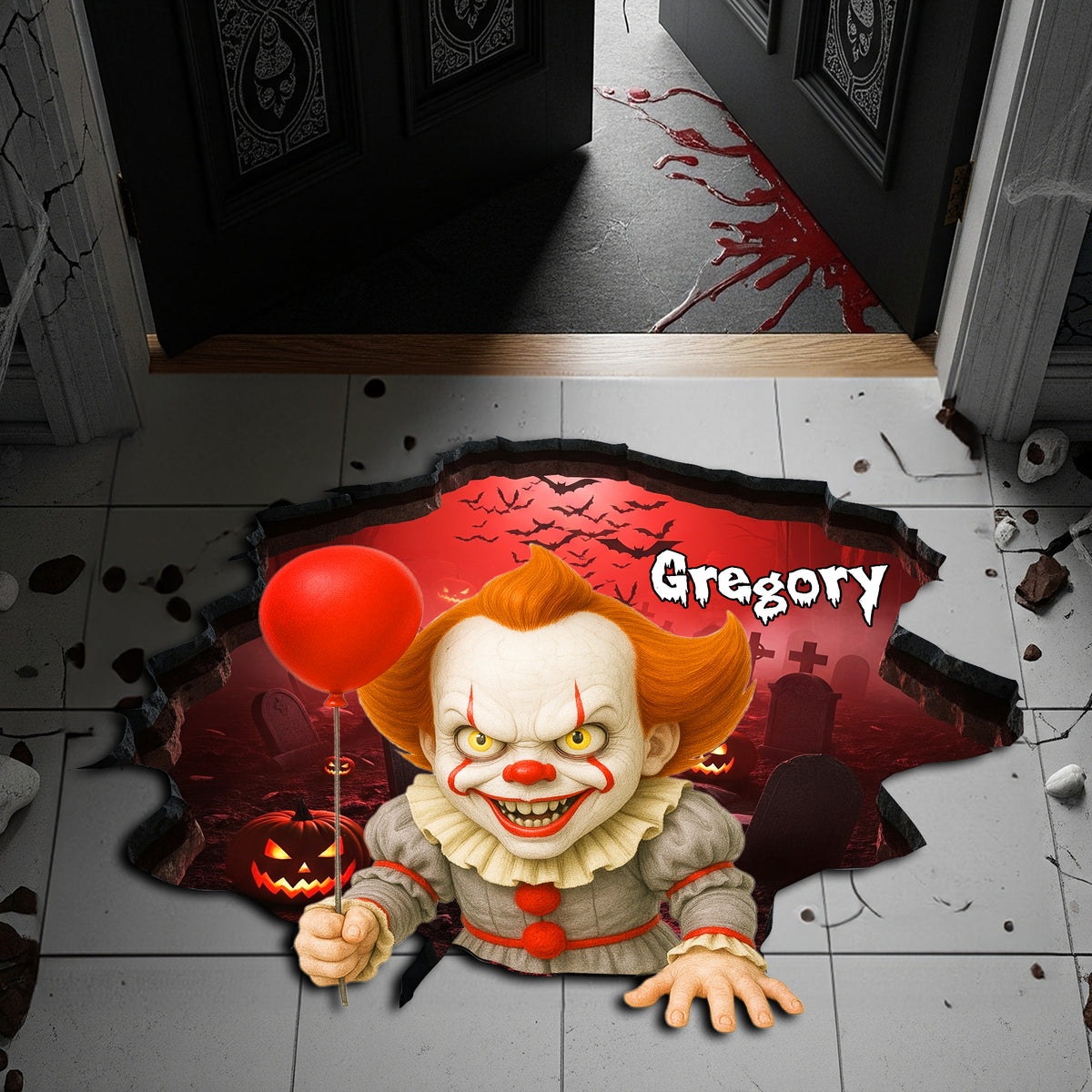 Halloween Scary Doormat - Personalized Gifts For Movie Fans 05PGLU150825-Homacus