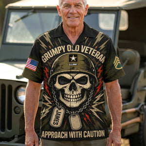 Old Skull Veteran Hawaiian Shirt- Personalized Gifts For Veteran 04NAQN150626