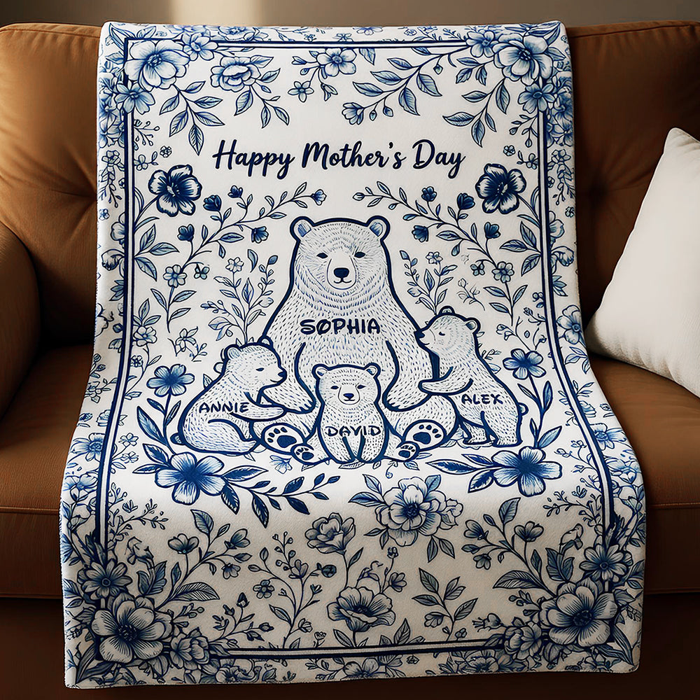Heartfelt Mama Bear Blanket - Personalized Gifts For Moms 04PADT160426-Homacus