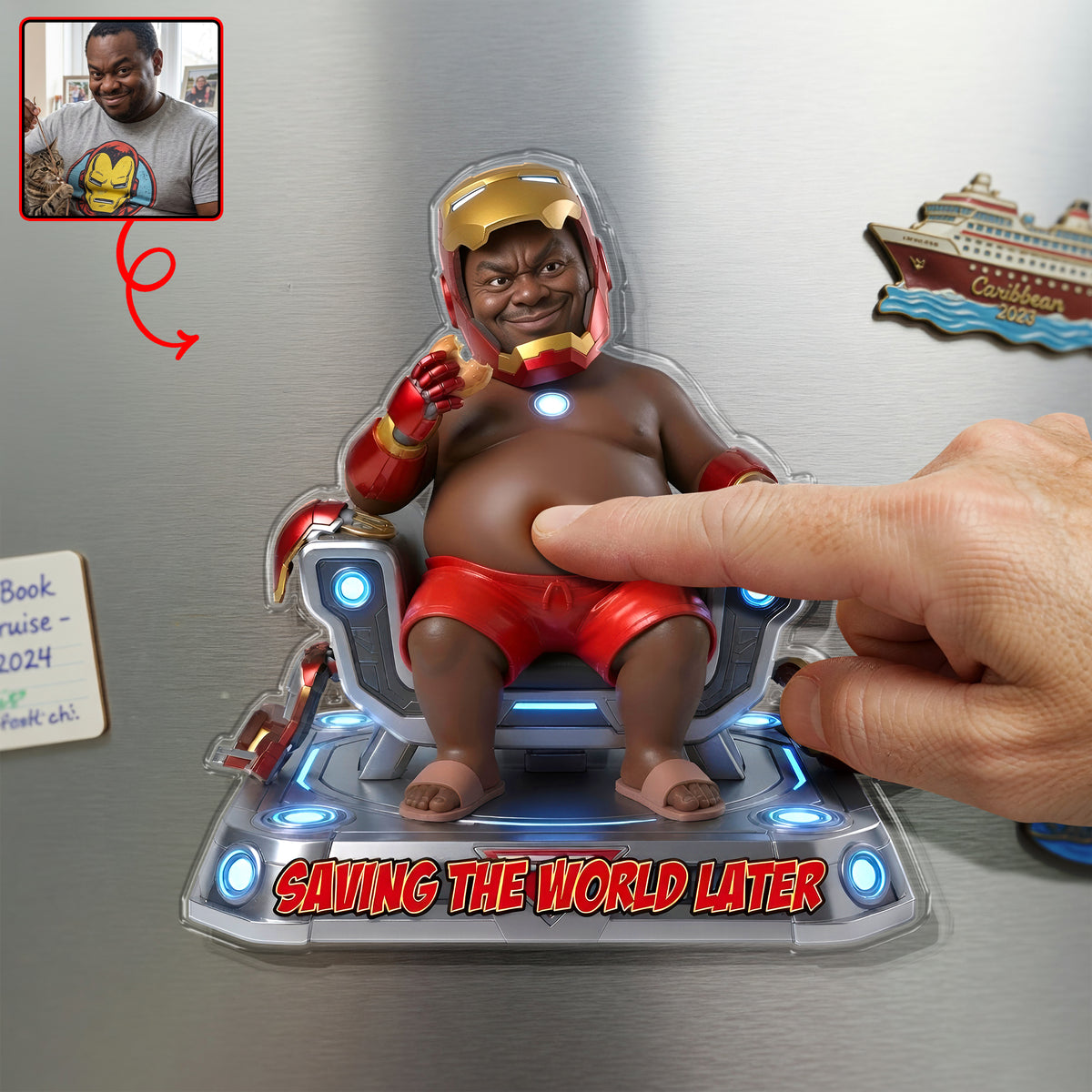 Saving The World Later Anti-collision Acrylic Fridge Magnet - Custom Photo Gifts 01tyqn150626-Homacus