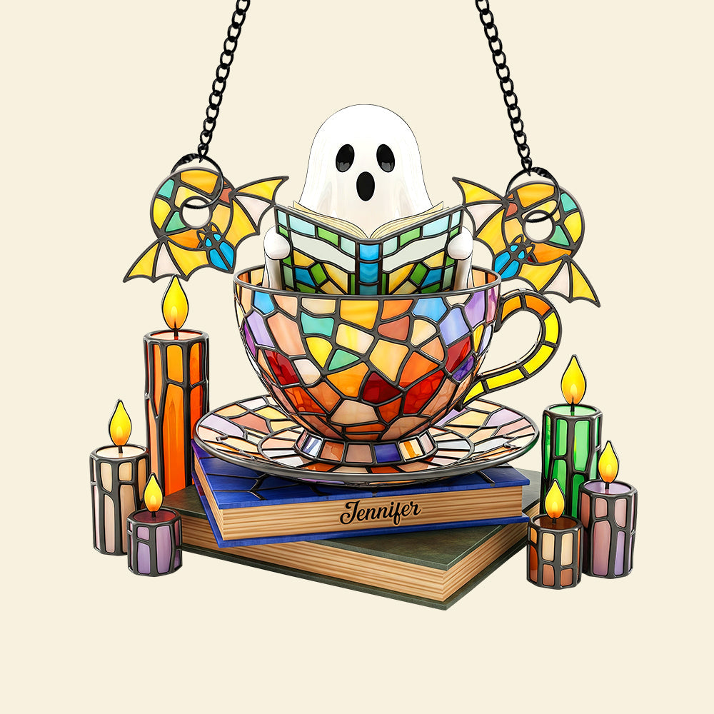 Ghost Tea Cup Suncatcher Ornament – Personalized Gifts For Book Lovers 04naqn120825-Homacus
